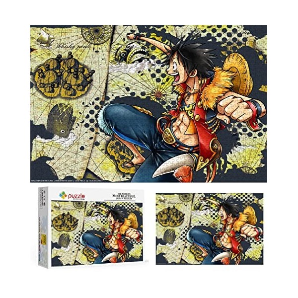 Puzzle pour Adultes 2000 Pièces, Puzzle Anime One Piece, Puzzles Classiques Adolescent Enfant Puzzle pour Les Jeux Éducatifs 