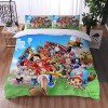 Anime One Piece Luffy Housse De Couette 220x240 en 100% Microfibre, imprimé numérique 3D Parure de lit, 3 pièces