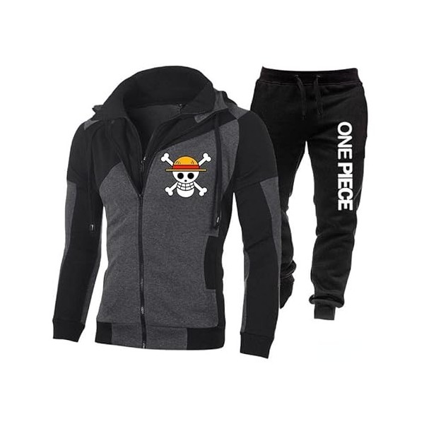 Japon Anime One Piece Imprimé Survêtement Vêtements De Sport pour Hommes 2 Pièces Ensemble Sweat Jogging Pantalon Costume Déc
