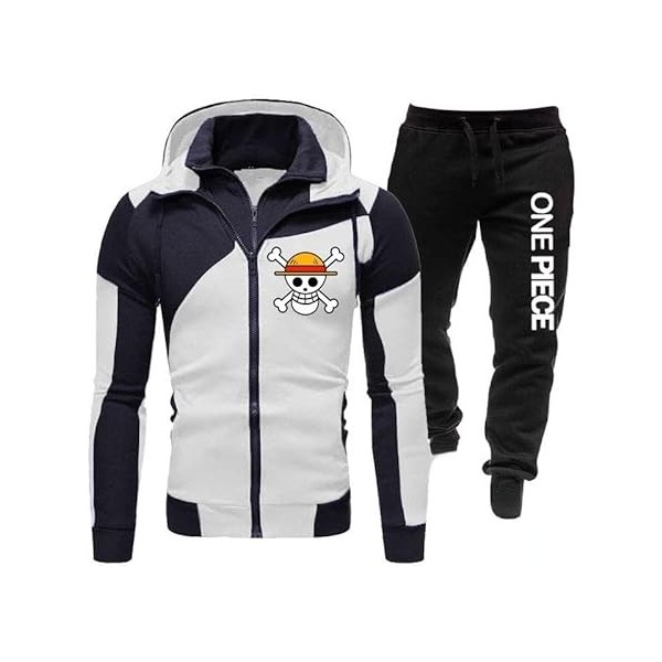 Japon Anime One Piece Imprimé Survêtement Vêtements De Sport pour Hommes 2 Pièces Ensemble Sweat Jogging Pantalon Costume Déc