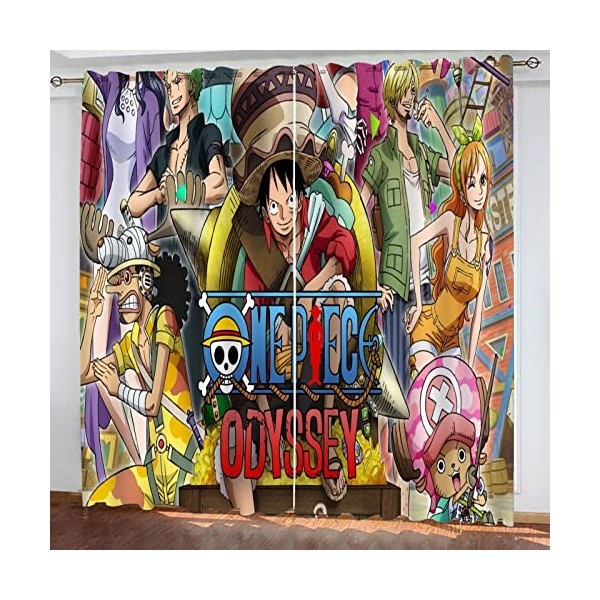Anime Rideaux Occultants,Rideau Occultant Décor Microfibre pour Chambre denfants Salon, 100% Polyester Multicolore Rideau A 