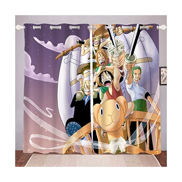 Anime Rideaux Occultants,Rideau Occultant Décor Microfibre pour Chambre denfants Salon, 100% Polyester Multicolore Rideau A 