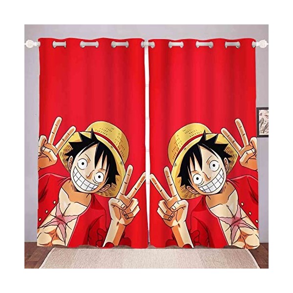 Anime Rideaux Occultants,Rideau Occultant Décor Microfibre pour Chambre denfants Salon, 100% Polyester Multicolore Rideau A 