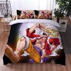 Enfunt-Home - Anime One Piece Housse de Couette 220x240cm, Impression Numérique 3D Luffy Parure de lit Enfant 100% Microfibre