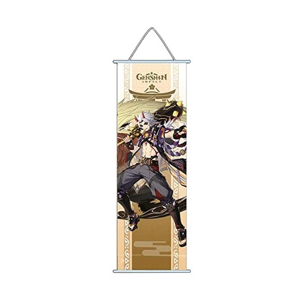 IFHDO Genshin Impact Poster Genshin Impact Poster à roulettes Grand anime Figurine anime Jeu vidéo Scroll en tissu pour décor