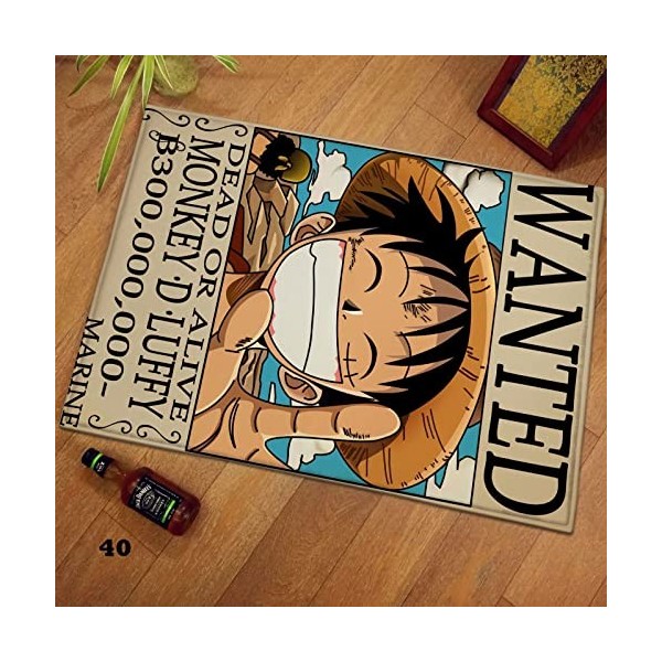 Rauans Tapis Anime One Piece Luffy Tapis de Sol paillasson Chambre Chambre Cuisine Salon Tapis antidérapant,A,80X120cm