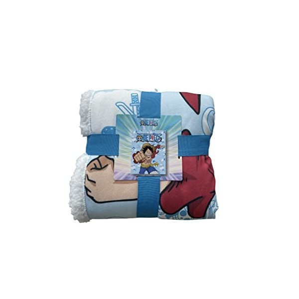 Hômadict One Peice Plaid Sherpa 100x150cm Luffy - Couverture Polaire pour Fan et Passionné - Cocooning - Licence Officielle