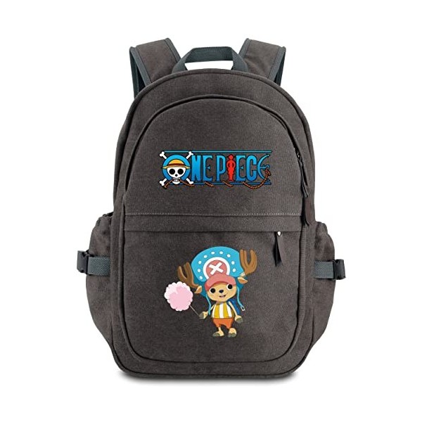 Roffatide Anime One Piece Straw Hat Crew Sac à Dos Garçons Filles Sac à Dos Cartable en Toile Sac à Dos étudiant Sac à Dos Gr