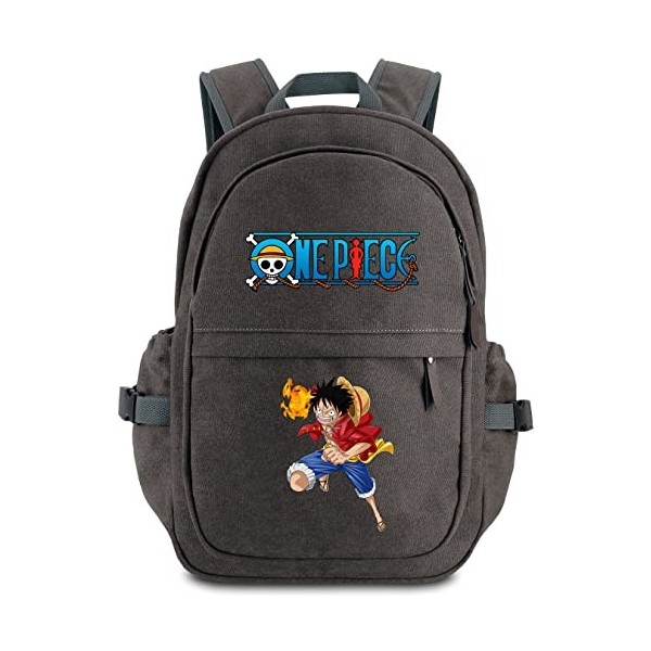 Roffatide Anime One Piece Straw Hat Crew Sac à Dos Garçons Filles Sac à Dos Cartable en Toile Sac à Dos étudiant Sac à Dos Gr