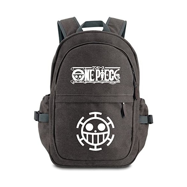 Roffatide Anime One Piece Straw Hat Crew Sac à Dos Garçons Filles Sac à Dos Cartable en Toile Sac à Dos étudiant Sac à Dos Gr