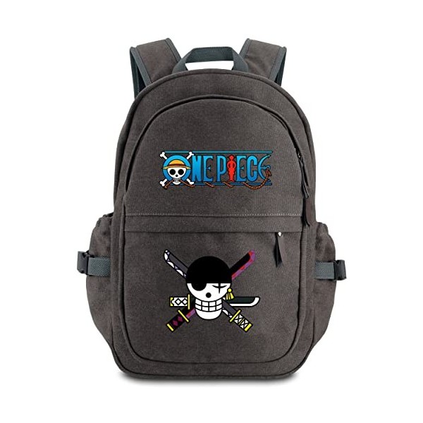 Roffatide Anime One Piece Straw Hat Crew Sac à Dos Garçons Filles Sac à Dos Cartable en Toile Sac à Dos étudiant Sac à Dos Gr