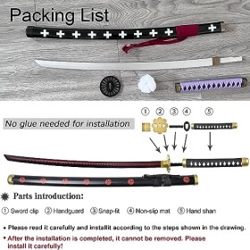 Épée de samouraï danime,Death Surgeon,Trafalgar D. Water Law, Lame en Bois, Environ 103cm, pour Le Jeu de rôle et lexpositi