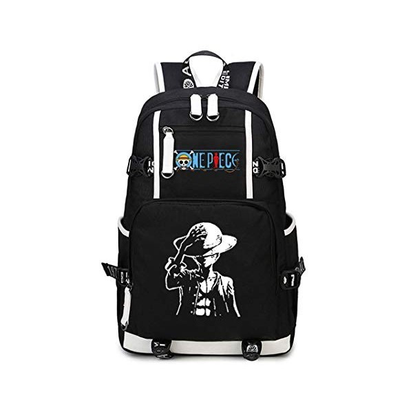 WANHONGYUE One Piece Monkey D Luffy Anime Knapsack Sac à Dos Cartable Laptop Backpack pour Étudiant Noir-13