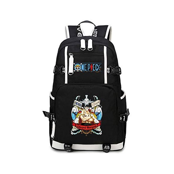 WANHONGYUE One Piece Monkey D Luffy Anime Knapsack Sac à Dos Cartable Laptop Backpack pour Étudiant Noir-13