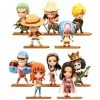 iFii Lot de 10 figurines One Piece Anime 10 cm, Singe mignon D. Luffy Zoro Vinsmoke Sanji Ussop Puzzle Base PVC Figurine Joue