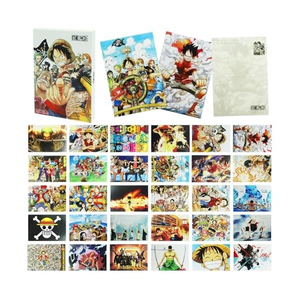 CBOSNF 30pcs Cartes Postales Anime One Piece Wanted Poster Cartes Postales One Piece Carte Postale Anime Affiche Décoration A