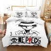 Anime One Piece Parure De Lit avec Housse De Couette Luffy, 1 Et 2 Personnes Parure De Lit Anime, Drap De Lit pour Enfants Ga