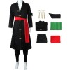Foanja Déguisement Zoro Homme Cosplay Zoro Anime Outfit et Accessoires Boucles doreilles Halloween Carnaval Anniversaire Mas
