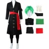 Foanja Déguisement Zoro Homme Cosplay Zoro Anime Outfit et Accessoires Boucles doreilles Halloween Carnaval Anniversaire Mas