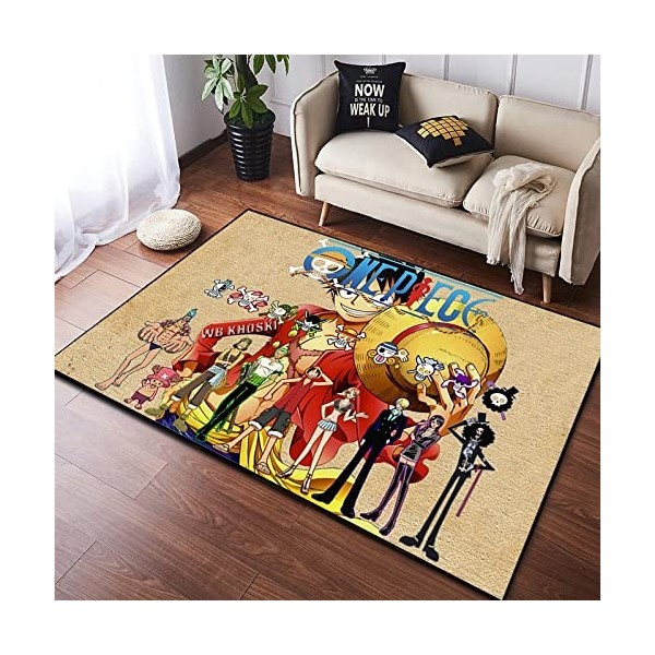 Rauans 3D Tapis Anime One Piece Tapis De Sol Paillasson De Chambre Tapis Antidérapant Cartoon,A,80X120cm