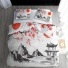 Boceoey Housse de Couette 220x240 Japonais Parure de Lit Adulte Réversible avec Fermeture Éclair, Housse de Couette 2 Personn