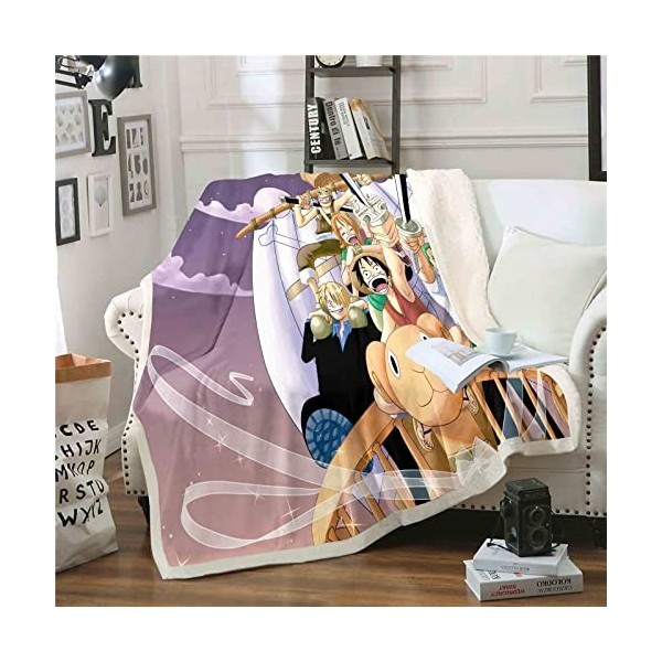 QROXY One Piece Couverture, Couvertures Polaires, Couverture Douillette, Couvertures Fines pour Canapé, Ultra Douces Et Chaud