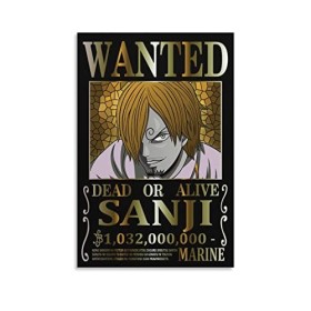 Poster animé One Piece Wanted Zoro One Piece - Art mural - Impression sur toile - Affiches dœuvres dart pour décoration de 