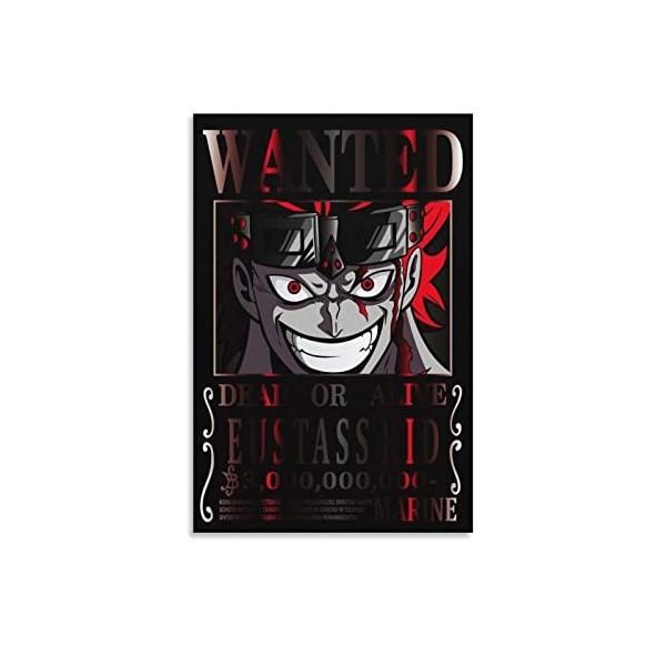 Poster animé One Piece Wanted Zoro One Piece - Art mural - Impression sur toile - Affiches dœuvres dart pour décoration de 