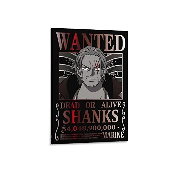 Poster Kaido One Piece Wanted sur toile pour salon 60 x 90 cm
