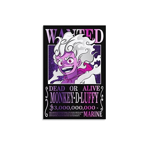 Poster Kaido One Piece Wanted sur toile pour salon 60 x 90 cm