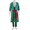 Mtxc Hommes One Piece Cosplay Costume Roronoa Zoro 2ème génération Taille Small Vert