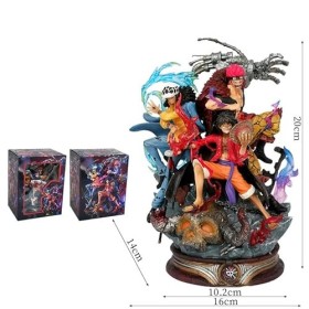 Jilijia Three Captains Luffy/Trafalgar D. Water Law/Eustass Kid Anime Figurine Statue Scène Modèle PVC Bureau Collection Déco