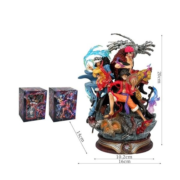 Jilijia Three Captains Luffy/Trafalgar D. Water Law/Eustass Kid Anime Figurine Statue Scène Modèle PVC Bureau Collection Déco