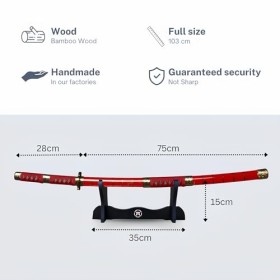 Hashiman - Katana One Piece - Roronoa Zoro Kitetsu - Réplique Manga Sabre + Support dEpée Bois + Ceinture