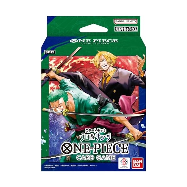 One Piece Card Game ST-12, Deck Zoro & Sanji, Jeu de Cartes Version Japonaise + Protège Carte