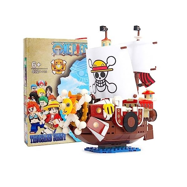 HEYCCO One Piece Thousand Sunny Set SY6298 Compatible avec Le-go Livré avec 9 Figurines déquipage,A