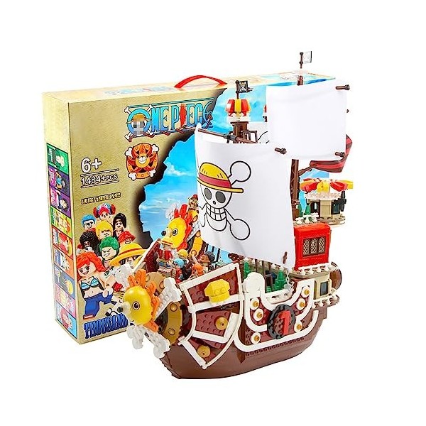 HEYCCO One Piece Thousand Sunny Set SY6298 Compatible avec Le-go Livré avec 9 Figurines déquipage,A