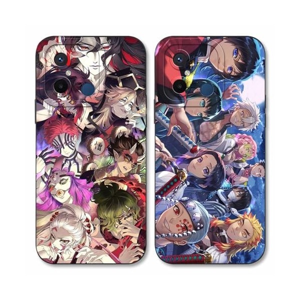 2 Pièces Coque pour Xiaomi Redmi 12C 4G/11A 4G 6.71, avec Anime motif Demon Slayer Kamado Nezuko Tanjirou Zenitsu Kagaya Am