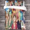 CRJUS One Piece Literie 3D Imprimé en Microfibre avec Parure De Lit, Anime Housse De Couette Et Fermeture Éclair - Linge De L