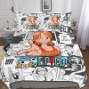 One Piece Ensemble De Literie Imprimé en 3D Parure De Lit Housse De Couette Sets en Microfibre Confortable Luffy Anime Housse