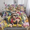 One Piece Housse De Couette Microfibre 3D, Luffy Anime Parure De Lit avec Fermeture Éclai Et Taies doreiller Ensemble De Lit