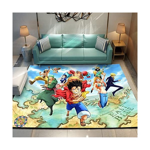 Rauans Tapis Anime One Piece Luffy Tapis de Sol paillasson Chambre Chambre Cuisine Salon Tapis antidérapant,A,80X120cm