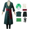 Foanja Déguisement Zoro Homme Cosplay Zoro Anime Outfit et Accessoires Boucles doreilles pour Adulte Halloween Carnaval Anni