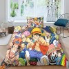 EKENOZ One Piece Housse De Couette,Imprimée en 3D Luffy Housse De Couettes 3 Pièces,Microfibre Housses De Couette,Fermeture É