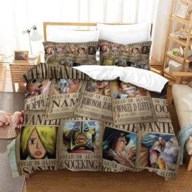 EKENOZ One Piece Parure De Lit 3D Luffy Housse De Couette pour Garçon Et Adolescent Housse De Couette Housses De Couettes Mic