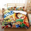 Enfunt-Home Anime One Piece Housse De Couette 240x260 en 100% Microfibre, imprimé numérique 3D Luffy Parure de lit, 3 pièces