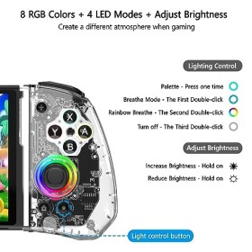 GKEAPZA Switch Controller for Nintendo Switch/Switch OLED,One-Piece Handheld Switch Controller Replace Switch Joycon, RGB Swi