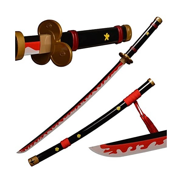 Sword Valley Roronoa Zoro épée en Bois 104 cm, épée Cosplay Anime -Yama Enma Le Noir