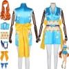 DJFOG Anime One Piece Wano Country Nami Cosplay Costume avec perruques pour femmes filles, jeu de rôle uniforme robes perruqu