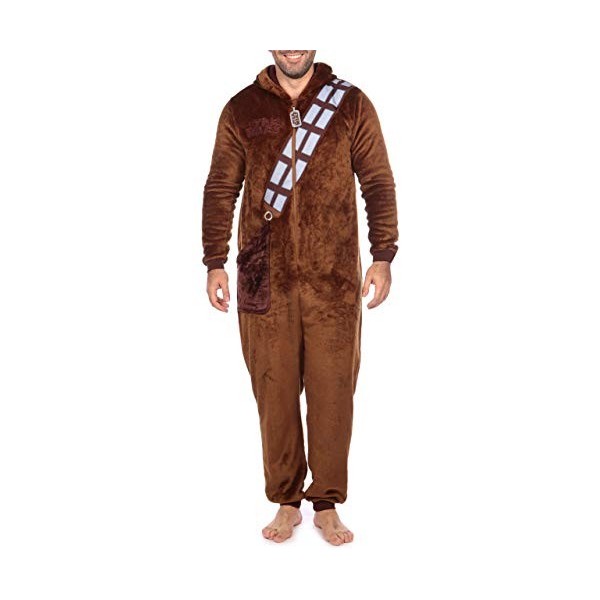 Star Wars Grenouillere Homme | Kigurumi Adulte Chewbacca | Pyjama Pilou Pilou Homme Marron Medium